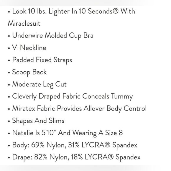 $180 NEW MIRACLESUIT Rock Solid Revele One Piece Swimsuit brown Sumatra 12 NWT - Picture 2 of 2